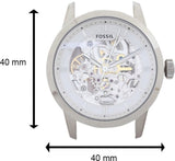 Buy Shop Fossil Townsman Automatic Skeleton White Dial Black Leather Strap Watch for Men - ME3085 USA Online