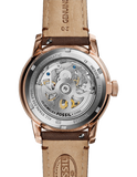 Buy Shop Fossil Townsman Automatic Skeleton White Dial Brown Leather Strap Watch for Men - ME3078 USA Online