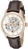 Buy Shop Fossil Townsman Automatic Skeleton White Dial Brown Leather Strap Watch for Men - ME3078 USA Online