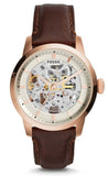 Buy Shop Fossil Townsman Automatic Skeleton White Dial Brown Leather Strap Watch for Men - ME3078 USA Online
