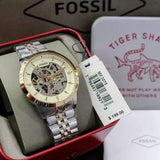Buy Shop Fossil Townsman Automatic Skeleton White Dial Two Tone Steel Strap Watch for Men - ME3075 USA Online