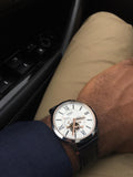 Buy Shop Fossil Townsman Automatic White Dial Black Leather Strap Watch for Men - ME3104 USA Online