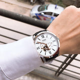 Buy Shop Fossil Townsman Automatic White Dial Black Leather Strap Watch for Men - ME3104 USA Online