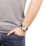 Buy Shop Fossil Townsman Automatic White Dial Black Leather Strap Watch for Men - ME3104 USA Online