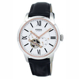 Buy Shop Fossil Townsman Automatic White Dial Black Leather Strap Watch for Men - ME3104 USA Online