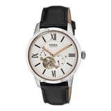 Buy Shop Fossil Townsman Automatic White Dial Black Leather Strap Watch for Men - ME3104 USA Online
