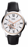 Buy Shop Fossil Townsman Automatic White Dial Black Leather Strap Watch for Men - ME3104 USA Online
