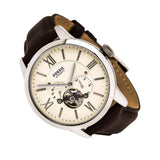 Buy Shop Fossil Townsman Automatic White Dial Brown Leather Strap Watch for Men - ME3064 USA Online