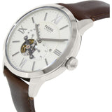 Buy Shop Fossil Townsman Automatic White Dial Brown Leather Strap Watch for Men - ME3064 USA Online