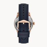 Buy Shop Fossil Townsman Automatic White Dial Navy Blue Leather Strap Watch for Men - ME3171 USA Online