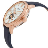 Buy Shop Fossil Townsman Automatic White Dial Navy Blue Leather Strap Watch for Men - ME3171 USA Online