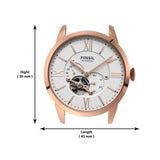 Buy Shop Fossil Townsman Automatic White Dial Navy Blue Leather Strap Watch for Men - ME3171 USA Online