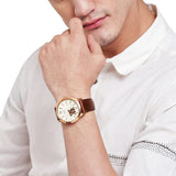 Buy Shop Fossil Townsman Beige Dial Brown Leather Strap Watch for Men - ME3105 USA Online