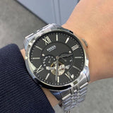 Buy Shop Fossil Townsman Black Dial Silver Steel Strap Watch for Men - ME3107 USA Online