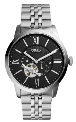 Buy Shop Fossil Townsman Black Dial Silver Steel Strap Watch for Men - ME3107 USA Online