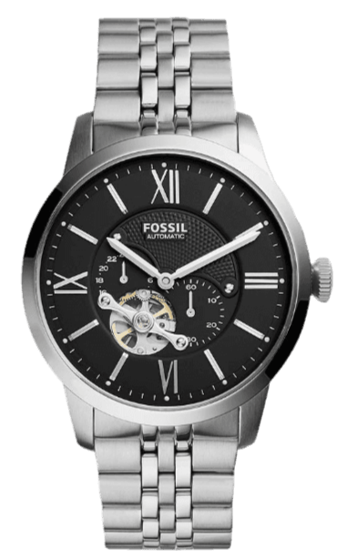 Buy Shop Fossil Townsman Black Dial Silver Steel Strap Watch for Men - ME3107 USA Online