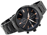 Buy Shop Fossil Townsman Chronograph Black Dial Black Steel Strap Watch for Men - FS5379 USA Online