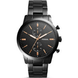 Buy Shop Fossil Townsman Chronograph Black Dial Black Steel Strap Watch for Men - FS5379 USA Online