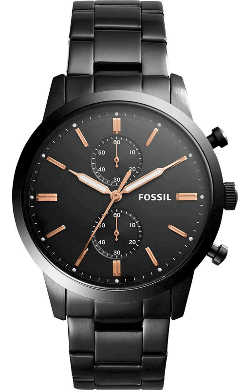 Buy Shop Fossil Townsman Chronograph Black Dial Black Steel Strap Watch for Men - FS5379 USA Online