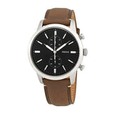 Buy Shop Fossil Townsman Chronograph Black Dial Brown Leather Strap Watch for Men - FS5280 USA Online