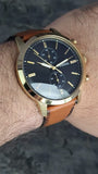 Buy Shop Fossil Townsman Chronograph Black Dial Brown Leather Strap Watch for Men - FS5338 USA Online