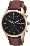 Buy Shop Fossil Townsman Chronograph Black Dial Brown Leather Strap Watch for Men - FS5338 USA Online