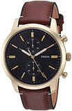 Buy Shop Fossil Townsman Chronograph Black Dial Brown Leather Strap Watch for Men - FS5338 USA Online