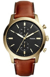Buy Shop Fossil Townsman Chronograph Black Dial Brown Leather Strap Watch for Men - FS5338 USA Online