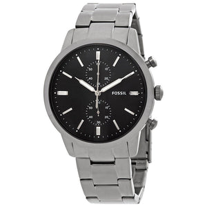 Buy Shop Fossil Townsman Chronograph Black Dial Silver Steel Strap Watch for Men - FS5349 USA Online