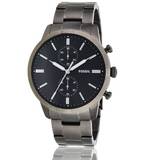 Buy Shop Fossil Townsman Chronograph Black Dial Silver Steel Strap Watch for Men - FS5349 USA Online