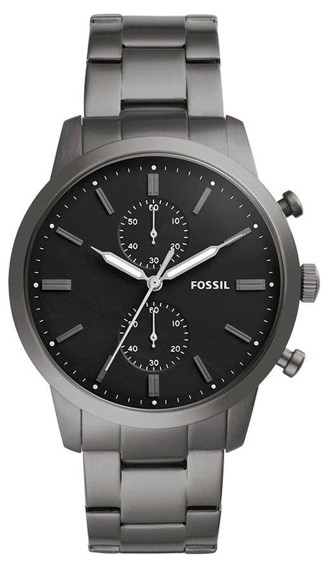Buy Shop Fossil Townsman Chronograph Black Dial Silver Steel Strap Watch for Men - FS5349 USA Online