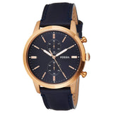 Buy Shop Fossil Townsman Chronograph Blue Dial Blue Leather Strap Watch for Men - FS5436 USA Online