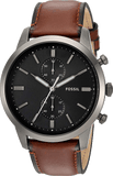 Buy Shop Fossil Townsman Chronograph Gray Dial Brown Leather Strap Watch for Men - FS5522 USA Online