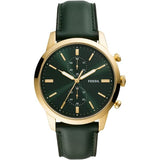 Buy Shop Fossil Townsman Chronograph Green Dial Green Leather Strap Watch for Men - FS5599 USA Online