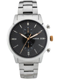 Buy Shop Fossil Townsman Chronograph Grey Dial Silver Steel Strap Watch for Men - FS5407 USA Online