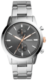 Buy Shop Fossil Townsman Chronograph Grey Dial Silver Steel Strap Watch for Men - FS5407 USA Online