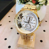 Buy Shop Fossil Townsman Chronograph Skeleton Gold Dial Gold Steel Strap Watch for Men - ME1137 USA Online