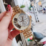 Buy Shop Fossil Townsman Chronograph Skeleton Gold Dial Gold Steel Strap Watch for Men - ME1137 USA Online