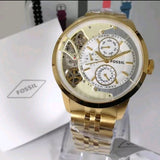 Buy Shop Fossil Townsman Chronograph Skeleton Gold Dial Gold Steel Strap Watch for Men - ME1137 USA Online