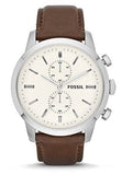 Buy Shop Fossil Townsman Chronograph White Dial Brown Leather Strap Watch for Men - FS5350 USA Online