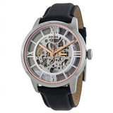Buy Shop Fossil Townsman Automatic Skeleton Silver Dial Black Leather Strap Watch for Men - ME3041 USA Online