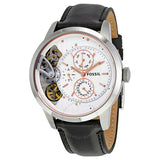 Fossil Townsman Twist Multifunction White Dial Black Leather Strap Watch for Men - ME1164