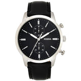 Buy Shop Fossil Townsman Multifunction Black Dial Black Leather Strap Watch for Men - FS5396 USA Online