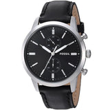 Buy Shop Fossil Townsman Multifunction Black Dial Black Leather Strap Watch for Men - FS5396 USA Online