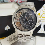 Buy Shop Fossil Townsman Multifunction Black Dial Silver Steel Strap Watch for Men - ME1135 USA Online