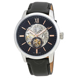 Buy Shop Fossil Townsman Skeleton Black Dial Black Leather Strap Watch for Men - ME3153 USA Online