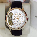 Buy Shop Fossil Townsman Twist Multifunction White Dial Black Leather Strap Watch for Men - ME1164 USA Online