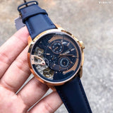 Buy Shop Fossil Townsman Twist Skeleton Blue Dial Blue Leather Strap Watch for Men - ME1138 USA Online