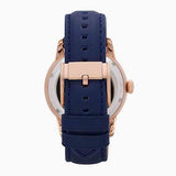 Buy Shop Fossil Townsman Twist Skeleton Blue Dial Blue Leather Strap Watch for Men - ME1138 USA Online