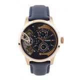 Buy Shop Fossil Townsman Twist Skeleton Blue Dial Blue Leather Strap Watch for Men - ME1138 USA Online